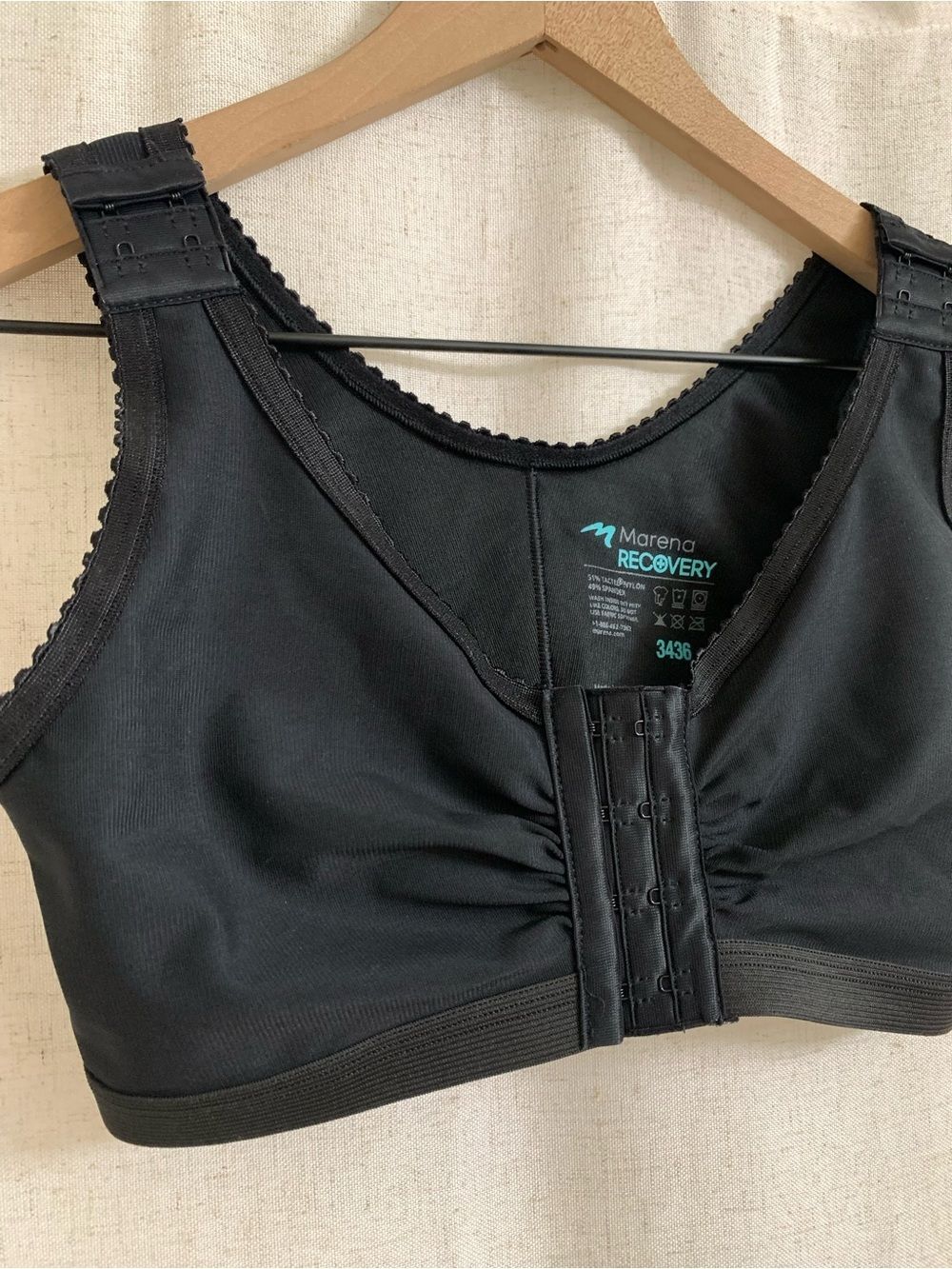 Marena Recovery Front and Shoulder Closure Support Bra in Black Size 34 / 36 - Picture 2 of 5